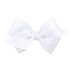 Wee Ones Girls' Classic Grosgrain Hair Bows On A Weestay No-Slip Hair Clip, Handmade, Wee Sized Bow, White