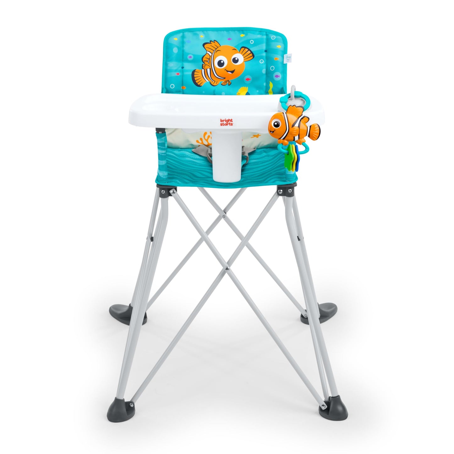 Bright Starts Disney Baby Finding Nemo Pop n Dine Portable Highchair, Suction Cup Nemo Toy, Space Saving High Chair for Indoor/O
