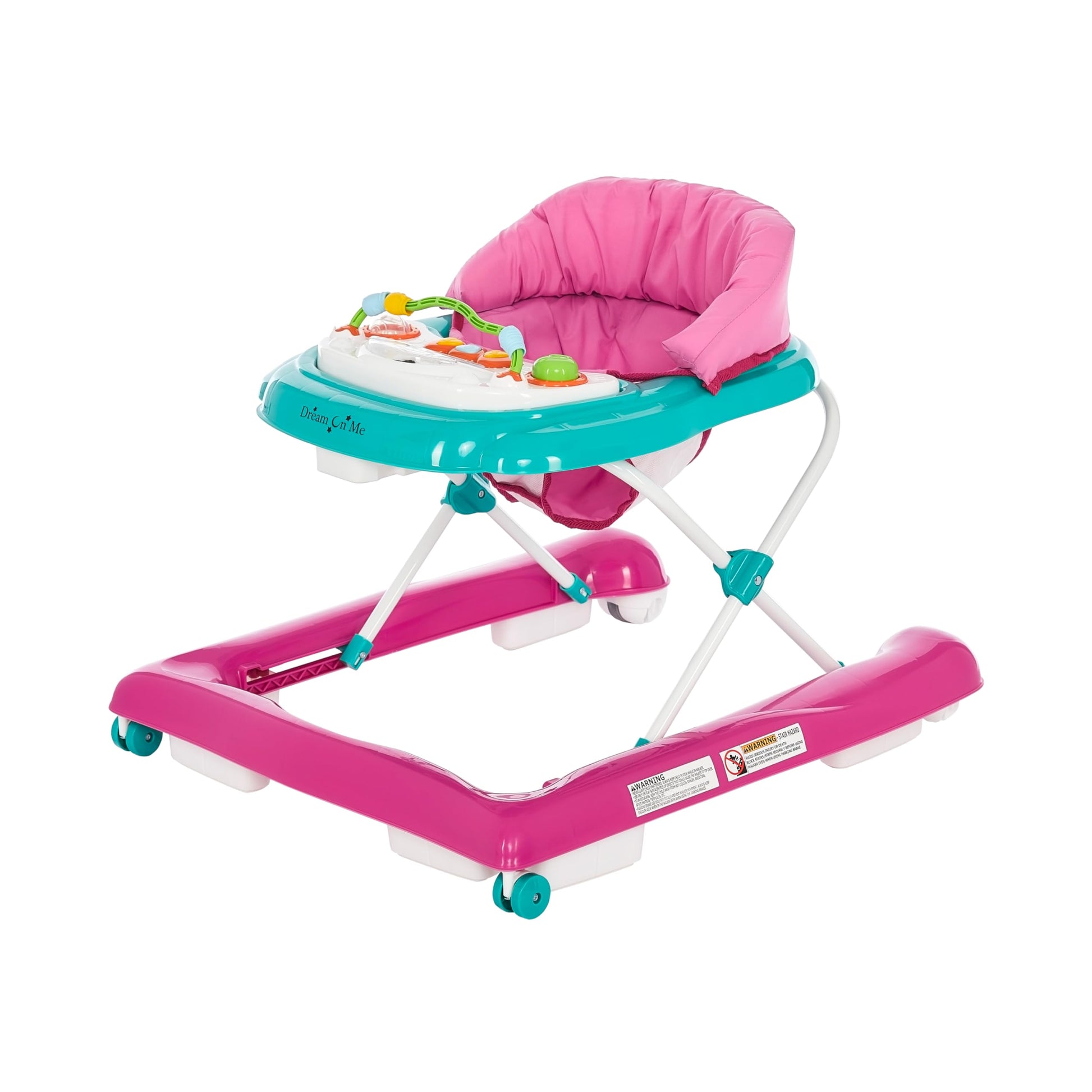 Dream On Me 2-In-1 Ava Baby Walker, Easy Convertible Baby Walker, Walk Behind, Height Adjustable Seat, Added Back Support, Detac