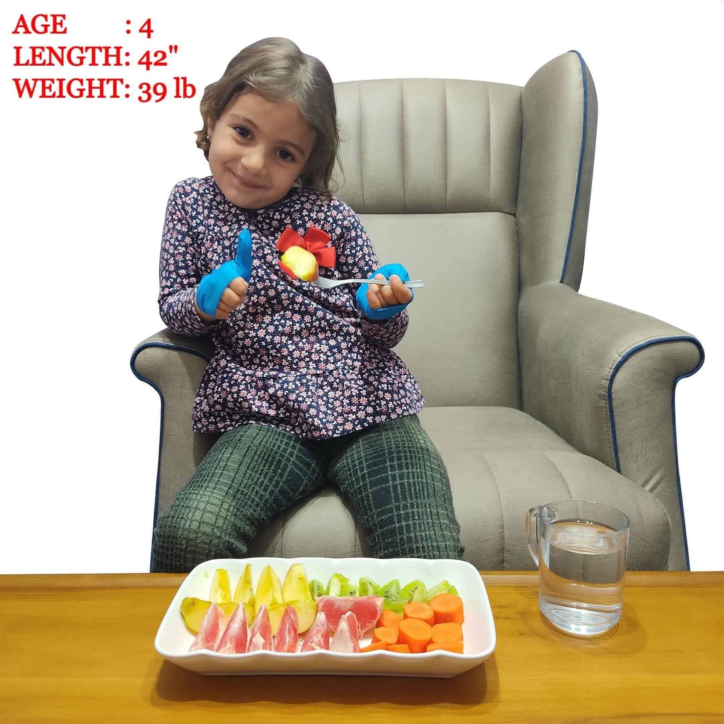 Offa Thumb Sucking Stop For Kids (Ages 3-6) - Kit Includes 2 Thumb Sucking Deterrent Gloves (Blue) & Guide Booklet