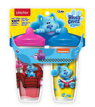 Playtex Baby Sipsters Stage 3 Spout Cups, Spill-Proof, Leak-Proof, Insulated - Blue'S Clues, 9 Oz, 2 Count