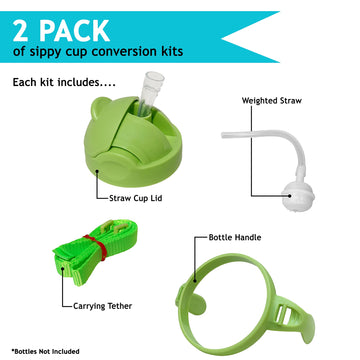 Botabee 3-In-1 Weighted Straw Sippy Cup Conversion Kit For Comotomo Baby Bottles | Compatible With Comotomo 5 Ounce & 8 Ounce Bo