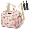 FHELAD Pink Small Diaper Bag Backpack Diaper Tote Bag Printed, Waterproof Multi-Function Mini Tote Maternity Bags Travel Backpac