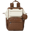 BabbleRoo Leather Diaper Bag Backpack, Multifunction Large Bags with Changing Pad & Stroller Straps & Pacifier Case, Unisex Styl