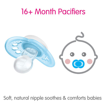 Mam Original Matte Baby Pacifier, Nipple Shape Helps Promote Healthy Oral Development, Sterilizer Case, 2 Pack, 16+ Months, Boy,
