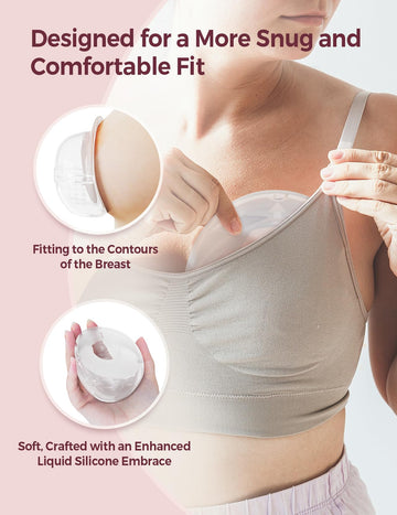 Momcozy Breast Milk Collector, Milk Collectors For Breastfeeding, Reusable Breast Milk Shells, Silicone Catcher With More Fit &