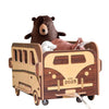 Wooden Foldable Toy Bus Shaped Storage for Kids Baby Toys Storage Kids Furniture Playroom Large Capacity with Wheels and Han