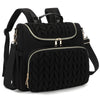 Bevkois Small Diaper Bag Backpack Quilted Mini Baby Crossbody Diaper Bag Tote for Mom and Baby Girls Boys (Black)
