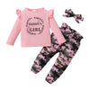 Xuanhao 12-18 Month Girl Clothes Baby Girl Clothes Fall Winter Cute 3Pcs Long Sleeve Pant Sets Ruffle Tops Camouflage Pants Baby