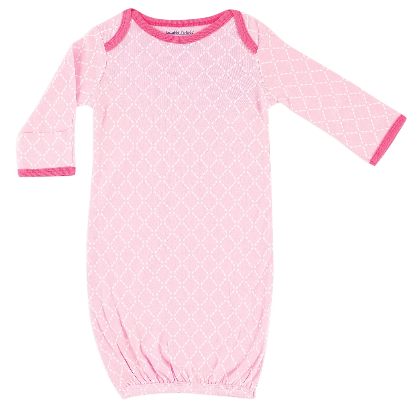 Luvable Friends Unisex Baby Cotton Gowns, Pink Floral, Preemie-Newborn