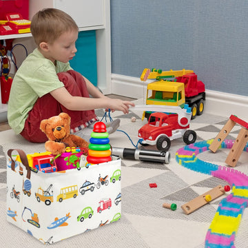 Fxolcshe Rectangular Storage Bin,Collapsible Car Storage Basket For Boys,Waterproof Pe Coating Storage,Bedroom Decor,Nursery Ham