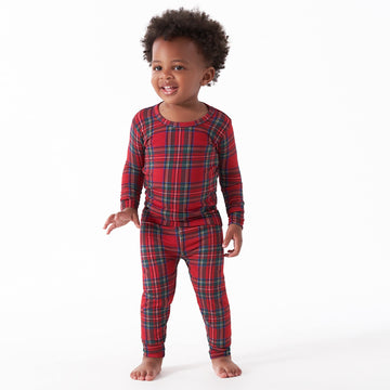 Gerber Unisex Baby Toddler Buttery Soft 2-Piece Snug Fit Pajamas With Viscose Made From Eucalyptus, Stewart Plaid, 18 Months