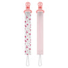 Dr. Browns Pacifier Clips, Universal Fit Fabric Strap for Pacifiers, Flowers and Stripes, BPA-Free, 0-18 Months, 2-Pack