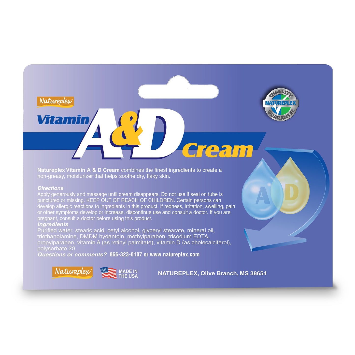 Natureplex A&D Cream 1.5 Oz (6 Pack) - For Diaper Rash And Skin Irritation - Made In Usa