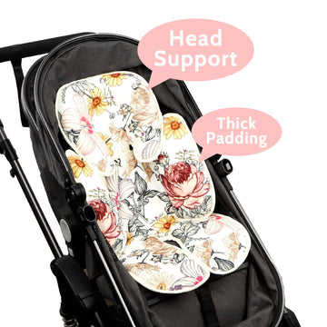 Hnhuaming Floral Baby Car Seat Head And Body Support,2-In-1 Reversible Carseat Insert,Soft Cushion For Stroller, Swing, Bouncer,