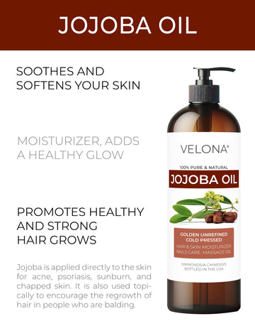 Jojoba Oil - 8 Fl Oz (With Pump) | 100% Pure And Natural | Golden, Unrefined, Cold Pressed, Hexane Free