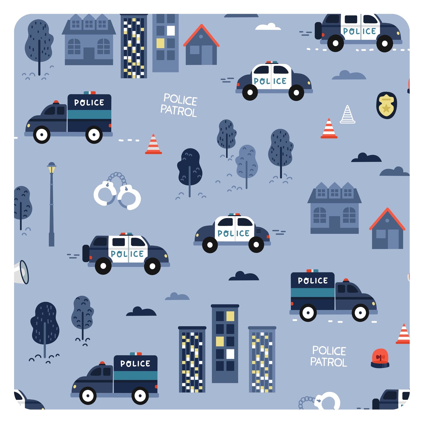 Bapronbaby Be Brave Police Patrol Splash Mat - Waterproof Catch-All For Under High Chairs, Floors, Tables, Playtime Or Arts & Cr