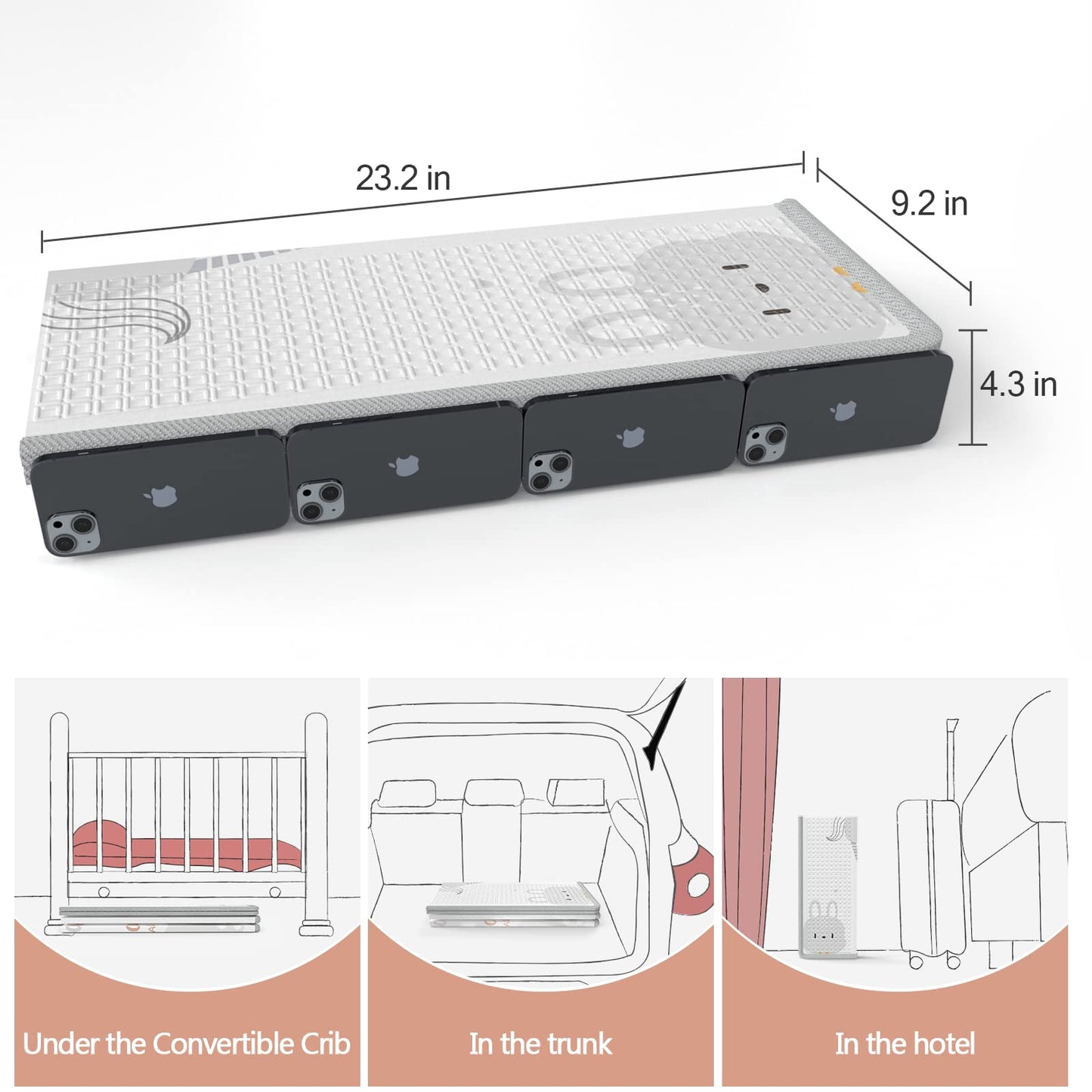 Zeebaba Baby Play Mat, 47'X47' Foldable & Reversable Play Mat, 0.4' Thick Waterproof Foam Play Mat, Unicorn Baby Mat, Foam Pl