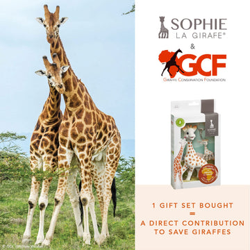 Sophie la girafe | Giraffe Conservation Foundation Set | Includes a Mini Keychain | Natural Rubber | Designed for Teething Babie