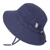 Jan & Jul Beach Toddler Bucket Hat With Sun Protection 100% Cotton (M: 6-24 Months, Navy)
