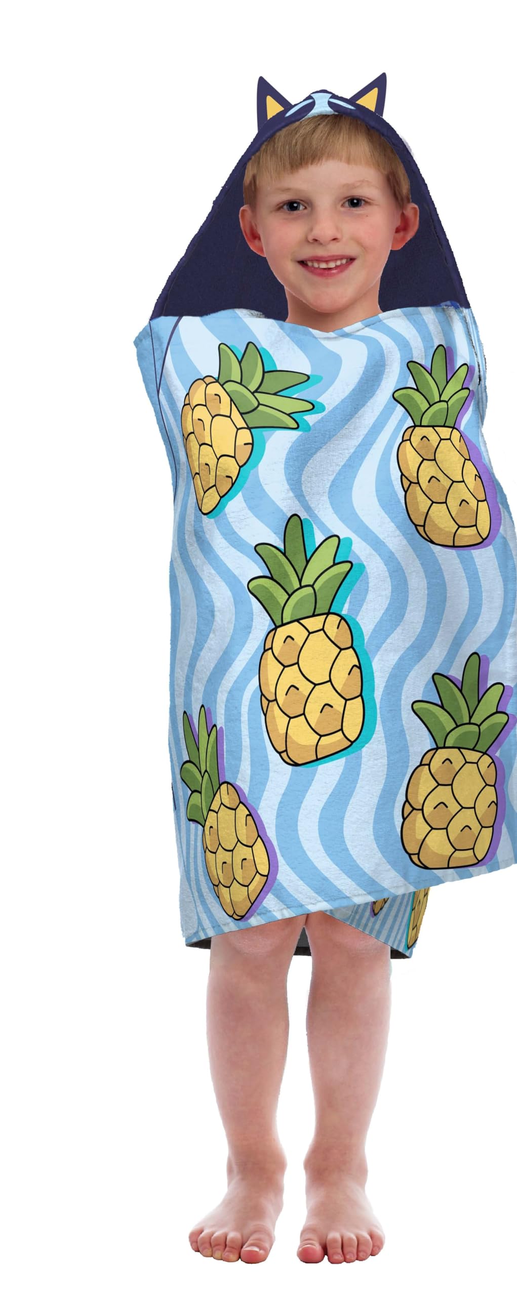 Jay Franco Bluey Hooded Bath Towel - Measures 22 X 51 Inches - Soft & Cozy Kids Cotton Pool/Beach Towel