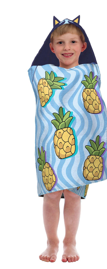 Jay Franco Bluey Hooded Bath Towel - Measures 22 X 51 Inches - Soft & Cozy Kids Cotton Pool/Beach Towel