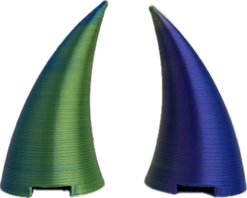 2X Demon Horns For Headset/Cosplay - Made In Usa - 20 Colors (Dual Blue/Lgreen)