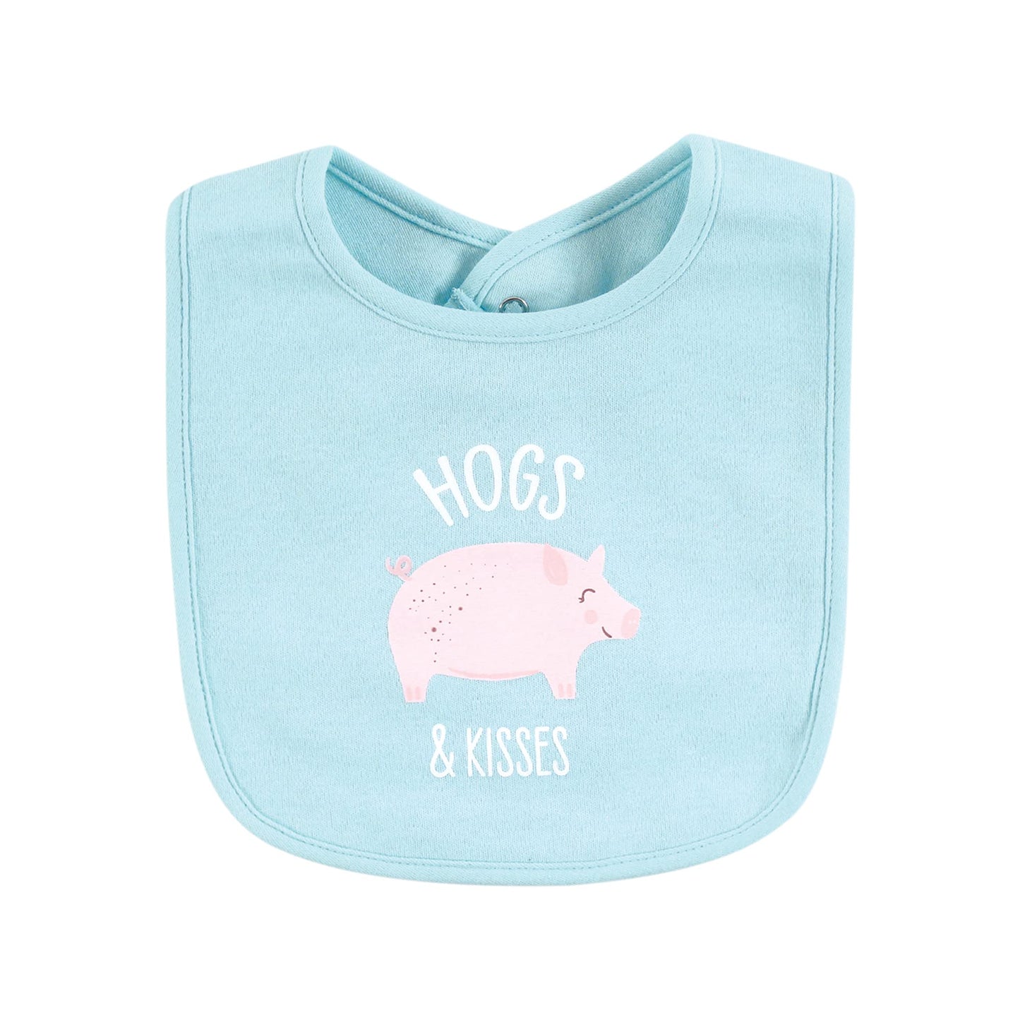 Hudson Baby Unisex Baby Cotton Bibs, Pink Farm Animals, One Size