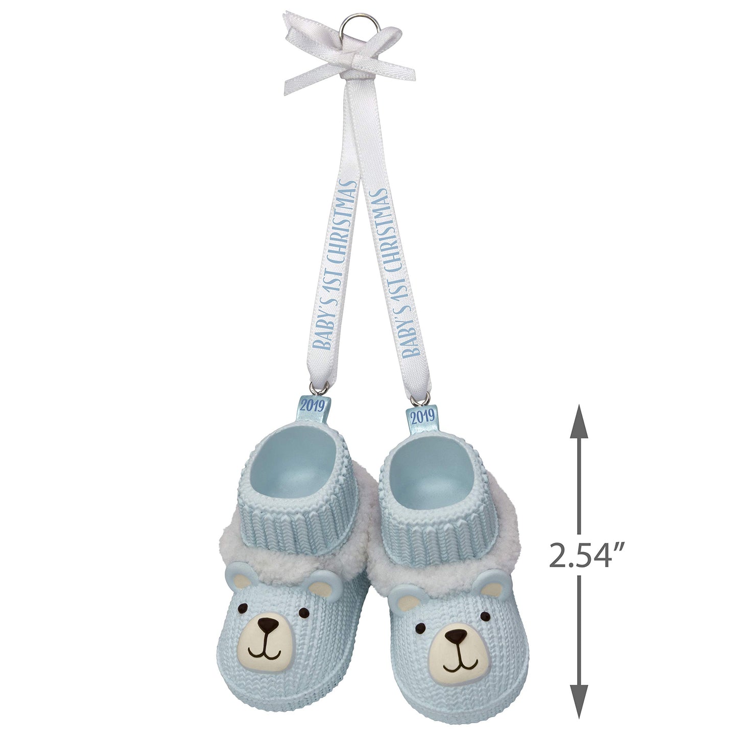Hallmark Keepsake 1599Qgo2359 Christmas Ornament 2019 Year Dated, Baby Boys First Christmas Blue Teddy Bear Booties, Baby Boy'S