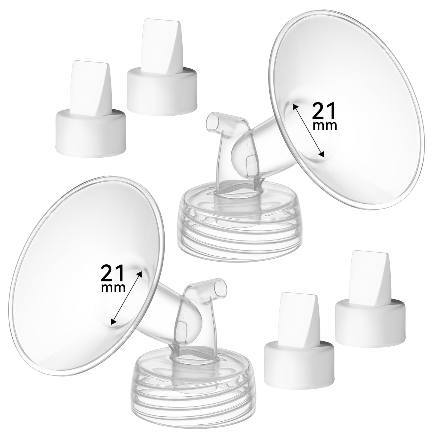 TOVVILD 21mm Breast Pump Parts Replacement Kit Compatible with Spectra S1 S2, Flange & Duckbill Valve Set, BPA Free Accessories,