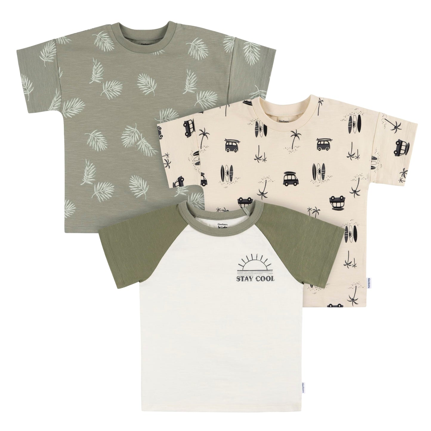 Gerber Baby Boys 3-Pack Short Sleeve Pocket Tees, Stay Cool, 18 Months