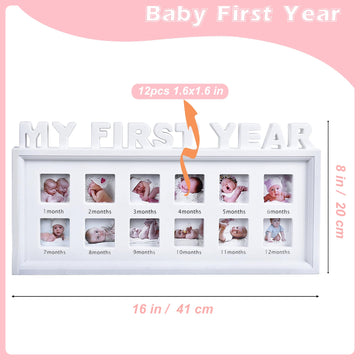 Mickyu My First Year Baby Picture Frame - First Mothers Day Gifts For New Mom - Personalized Baby Gifts Monthly Milestone Frame