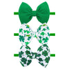 Lanmerry St. Patrick'S Day Baby Girl Clover Headbands, Elastic Nylon Hair Accessories For Newborn Infant Toddler