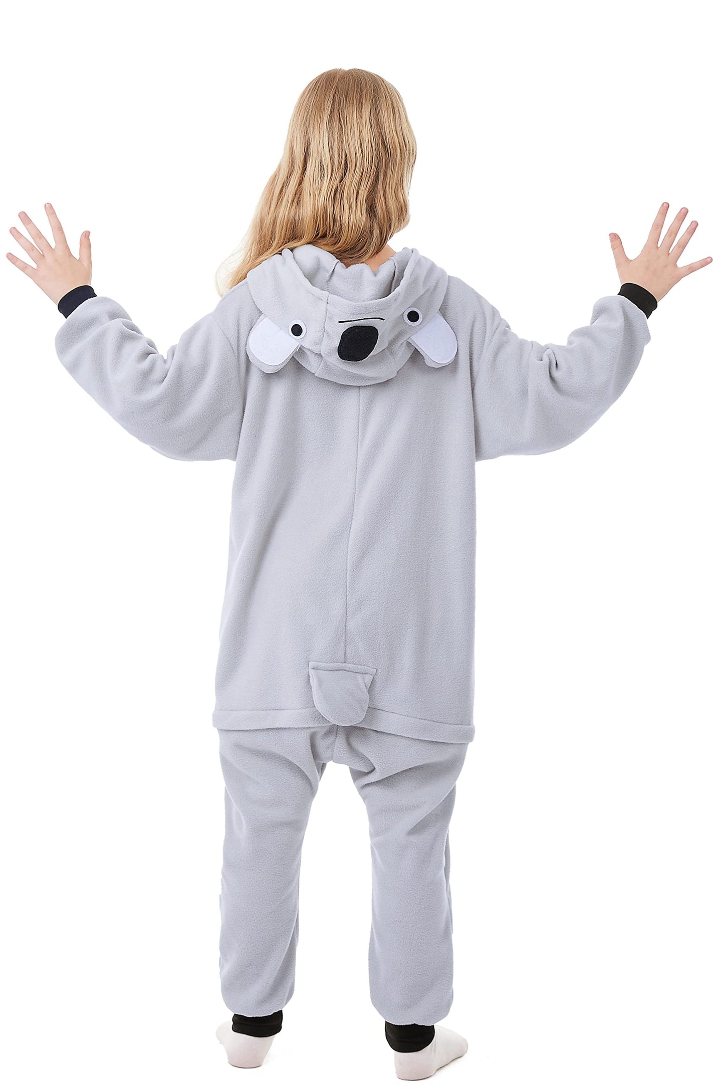 Canasour Koala Onesie Halloween Kids Cosplay Costume Girls Animal Unisex Outfuit One Piece Hooded Farm Soft Pajamas Grey Party 1