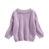 Afunbaby Baby Girl Boy Knit Sweater Blouse Pullover Sweatshirt Warm Crewneck Long Sleeve Tops For Infant Toddler (Knitted-Purple