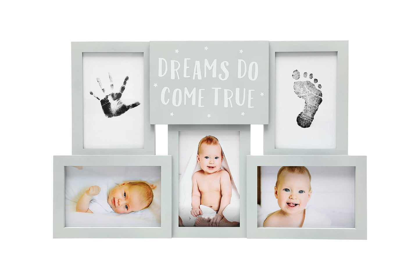 Kate & Milo Dreams Do Come True First Year Picture Frame, First Year by Month, Newborn Baby Must Haves, Gray