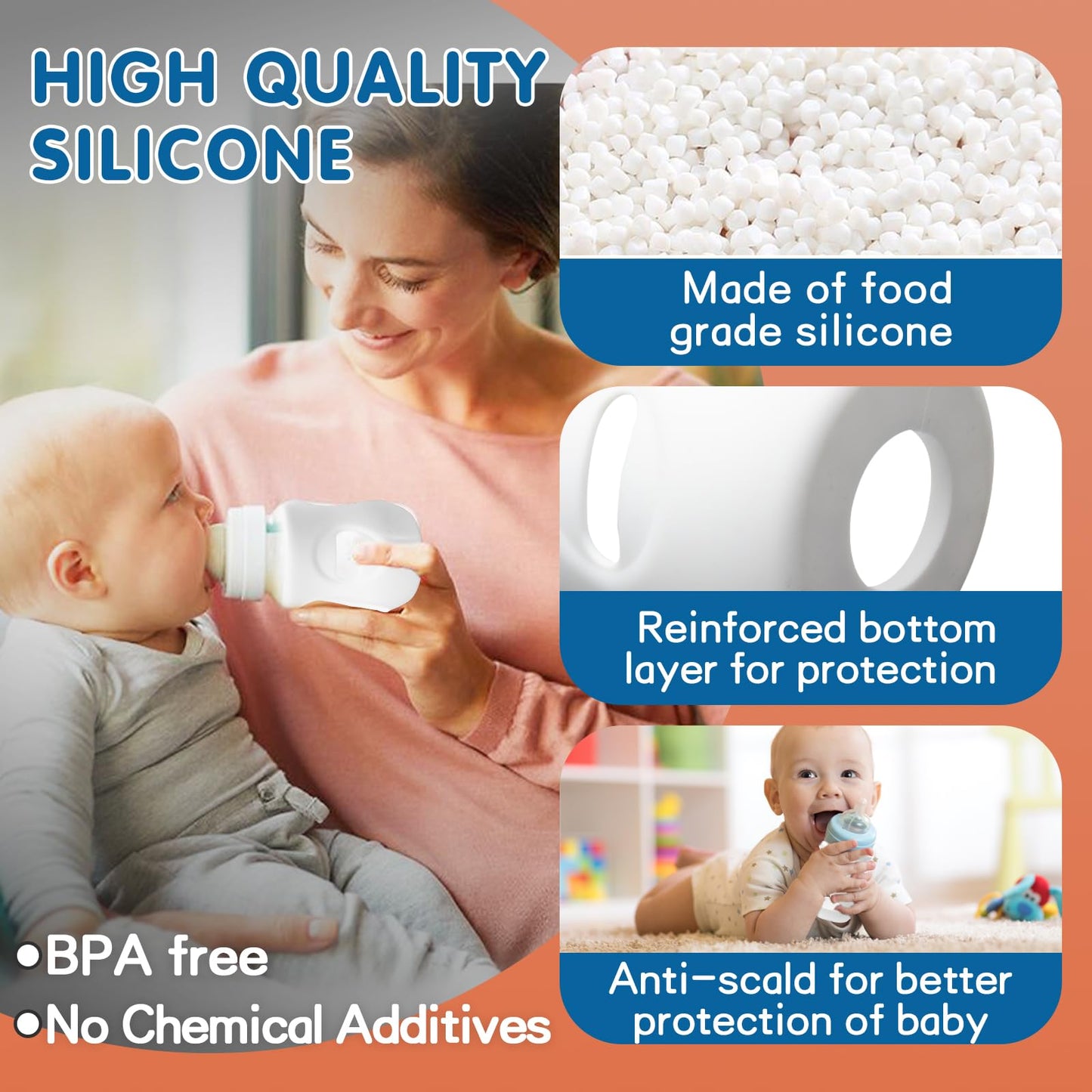 4 Pcs Silicone Sleeves For Philips Avent Glass Baby Bottle - For Avent Glass Baby Bottle Sleeves - Baby Bottle Sleeve Handler -