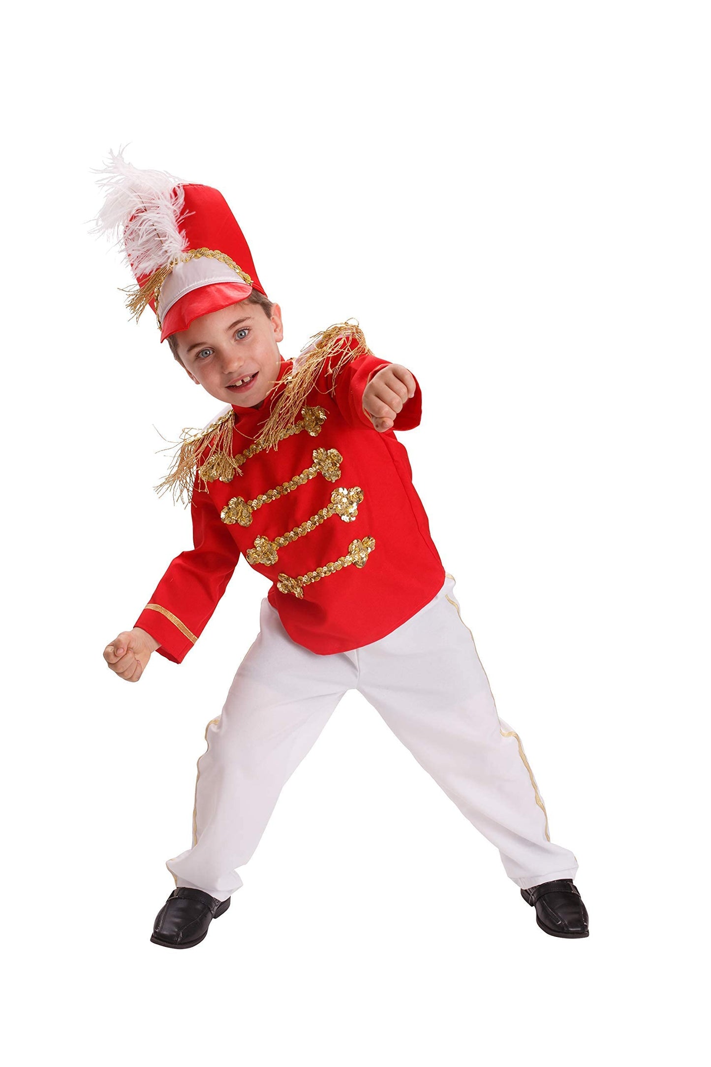 Dress Up America Drum Major Costume For Kids - Red Marching Band Uniform For Boys