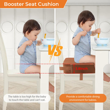 Toddler Booster Seat For Dining Table, Portable Kids Toddler Booster Seat For Table, Increasing Booster Cushion, Pu Anti-Scratch