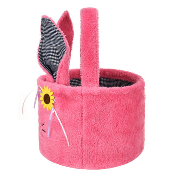 Onglyp Easter Basket Plush Easter Bunny Tote Bags Cute Rabbit Design Personalized Easter Bucket For Kids Carrying Gift And Eggs