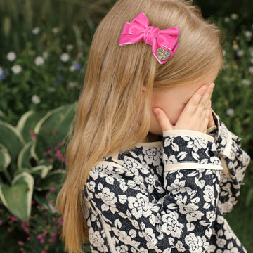 Rose Red Velvet Hair Bows Cute Christmas Valentine School Hair Clips Handmade New Year Hair Accessories For Kids Girls Infants T