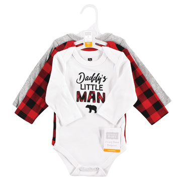 Hudson Baby Unisex Baby Cotton Long-Sleeve Bodysuits Buffalo Plaid Family, 0-3 Months