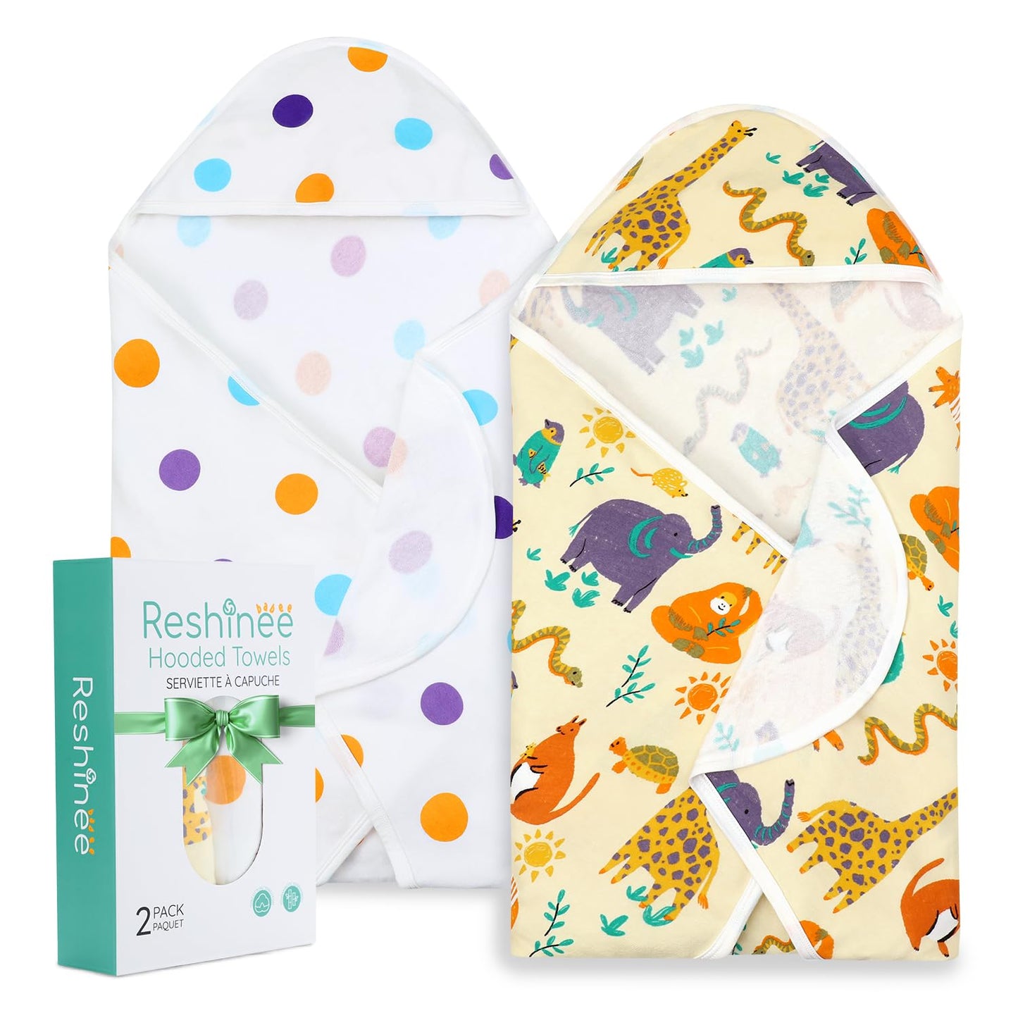 Baby Hooded Towel, 2 Pack Bath Towel for Boy or Girl, Soft Baby Bath Towel, Shower Gifts for Newborn, Infant, Toddler (29 X 29 I