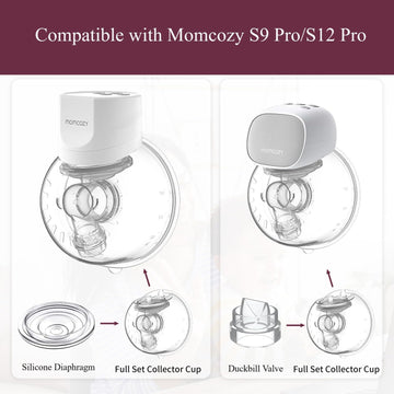 S9 Pro / S12 Pro Replacement Pump Parts - 6Pcs Duckbill Valve And 4Pcs Silicone Diaphragm - Compatible With Momcozy S12 Pro/S9 P