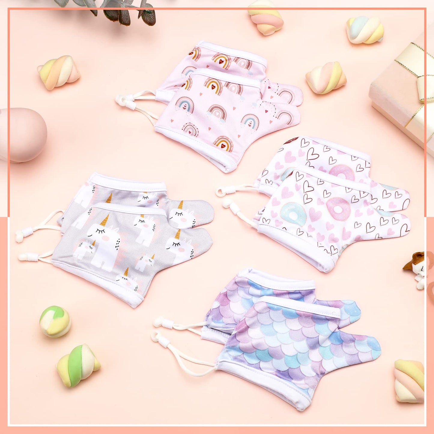 Seematn 4 Pairs Thumb Sucking Stop For Kids Breathable Thumb Suck Guard For Baby Toddler Stop Sucking Fingers Nail Biting Gloves