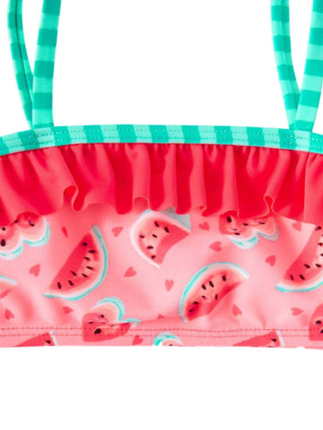 Wonder Nation Toddler Girls Watermelon Hot Melon 2 Piece Bikini Swimsuit - 2T