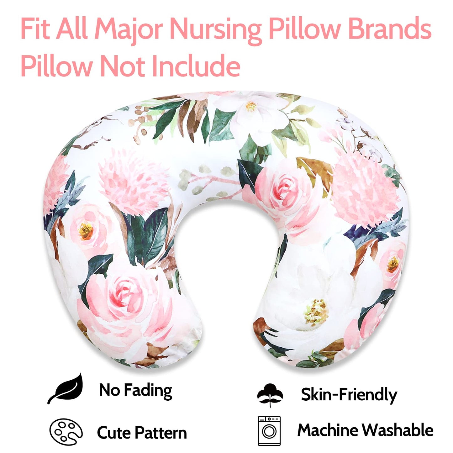 Nursing Pillow Cover For Baby Girl And Boy, Ultra Soft Comfortable Stretchy Removable Slipcover For Newborn Breastfeeding Pillow