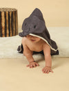 Creeva Cuddle Baby/Kids Hooded Bath Towel Charcoal Grey Elephant Design 100% Cotton, Super Absorbent Bath Wrap For Newborns &