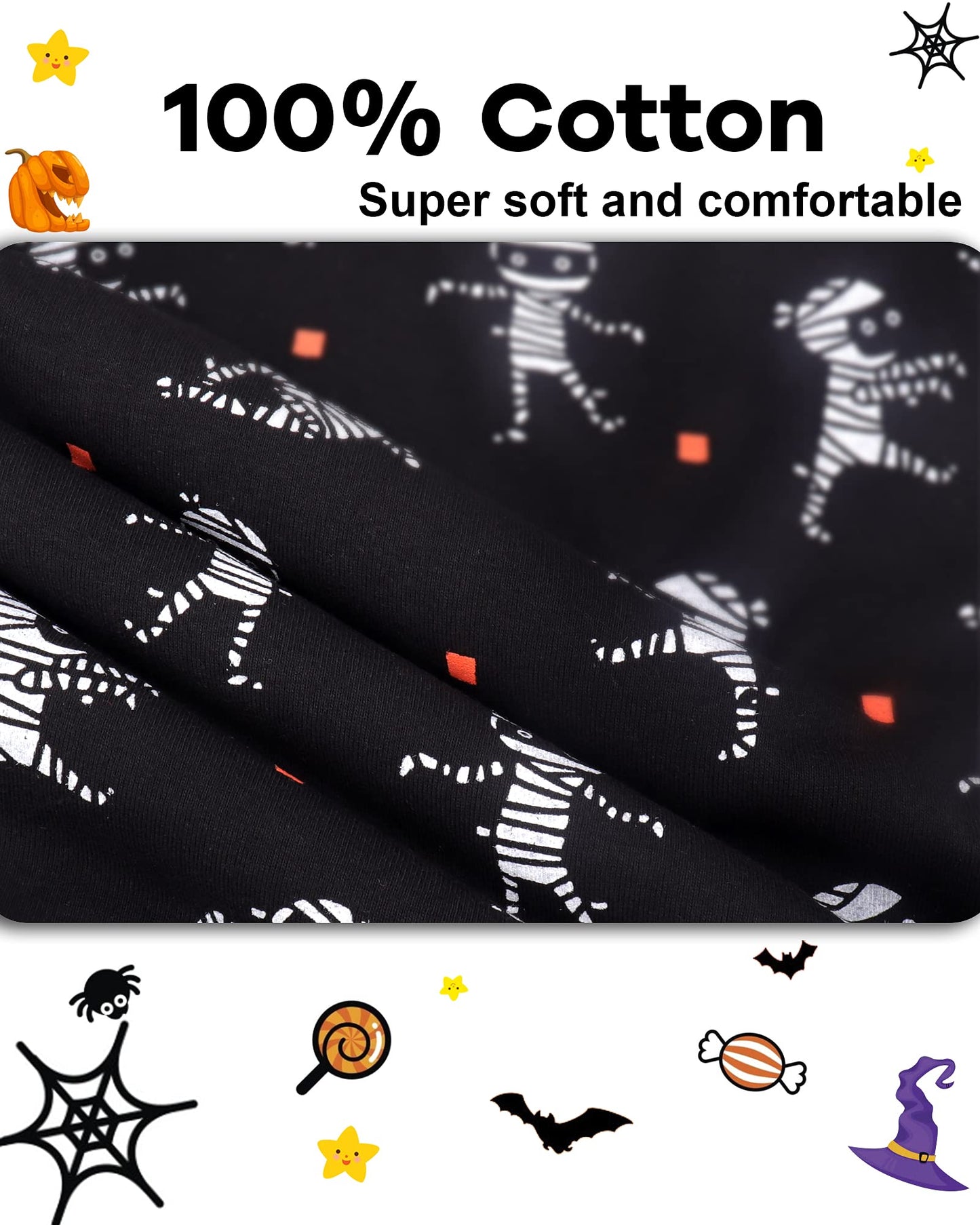 Daughter Queen Boys Halloween Pajamas 18-24 Months Baby Toddler Pjs Mummy Pj Sets 100% Cotton Comfy Soft Sleepwear Jammies Zombi
