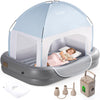 OGERY Cordless Inflatable Toddler Travel Bed with Rechargeable Detachable Air Pump & Tent, Portable Kids Air Mattress with 4-Sid